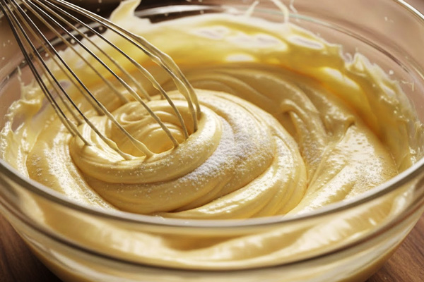 مخلوط کردن کره و پودر قند برای تهیه کوکی یلدایی