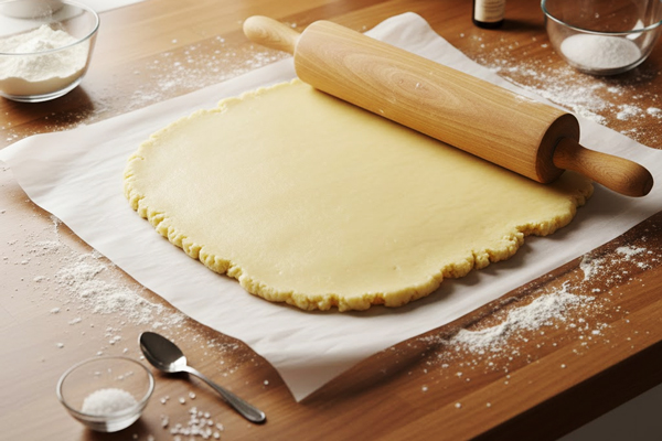 باز کردن خمیر کوکی یلدایی با وردنه