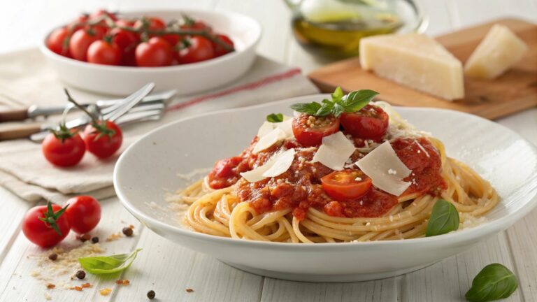 طرز تهیه پاستا گوجه فرنگی