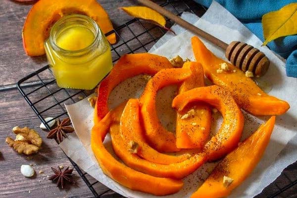 دسر کدو حلوایی با شیره انگور