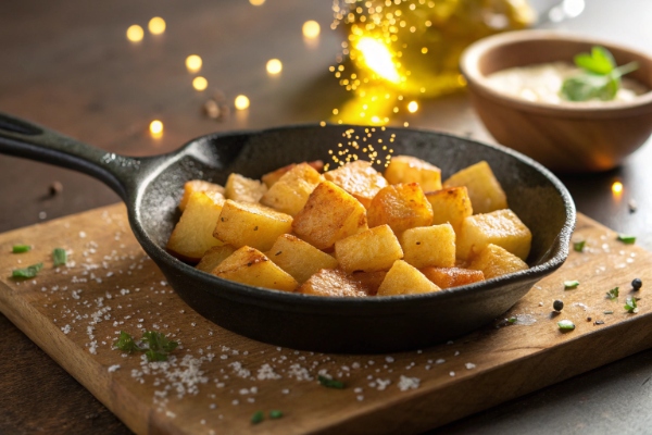 آماده کردن سیب‌زمینی برای تهیه واویشکا بادمجان