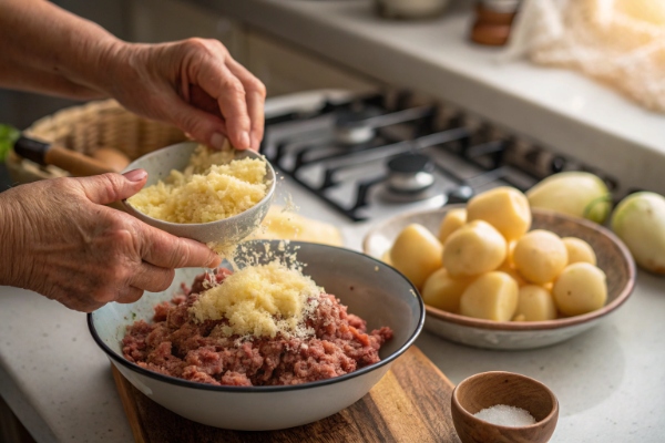 ترکیب سیب‌زمینی با مایه کتلت