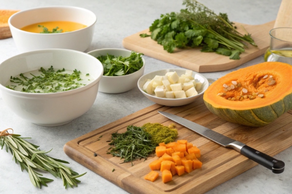 آماده سازی مواد آش کدو حلوایی