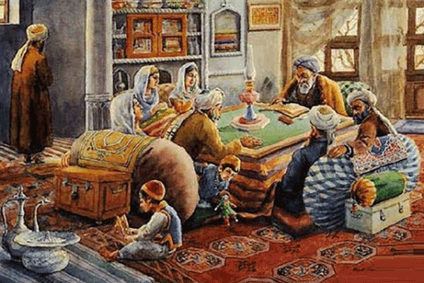 نقاشی منسوب به شب یلدا یا چله