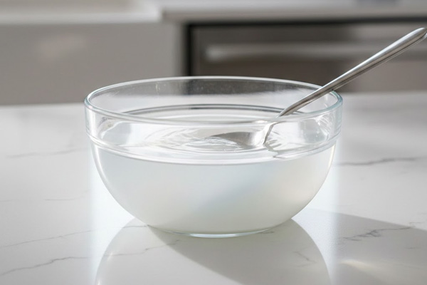 خیس کردن نشاسته با آب سرد برای تهیه ماقوت با نشاسته