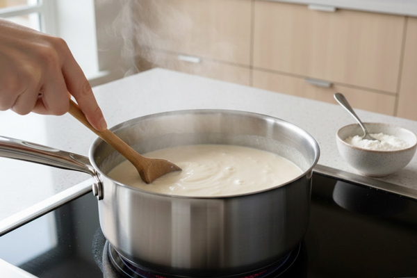 پخت فرنی با شیر و آرد برنج