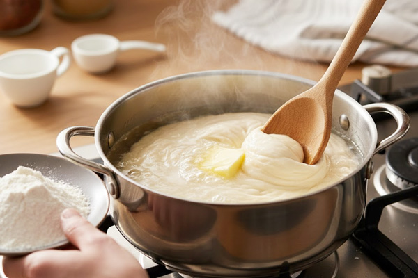 درست کردن خمیر پایه شیرینی بامیه