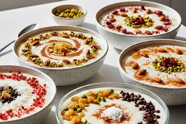 تاپینگ‌های متنوع فرنی با شیر و آرد برنج