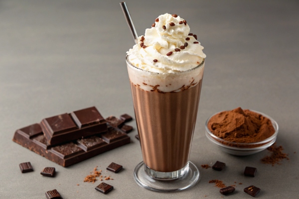 میلک شیک شکلات با فوم