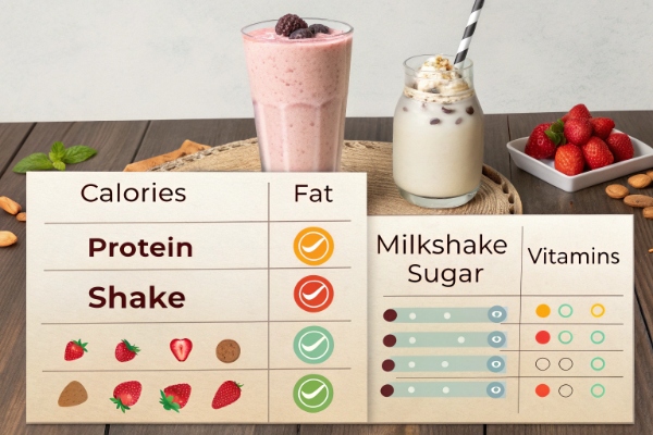 جدول ارزش غذایی و کالری شیک و میلکشیک