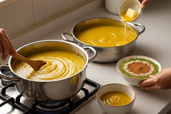 تهیه و سرو شله زرد ساده