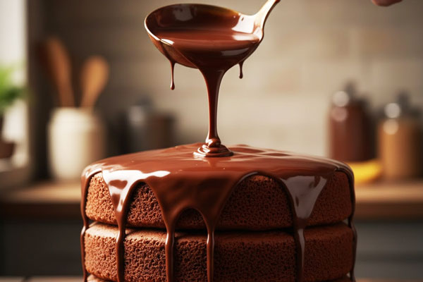 سس کیک شکلاتی خیس با میلک شیک شکلاتی دلیس