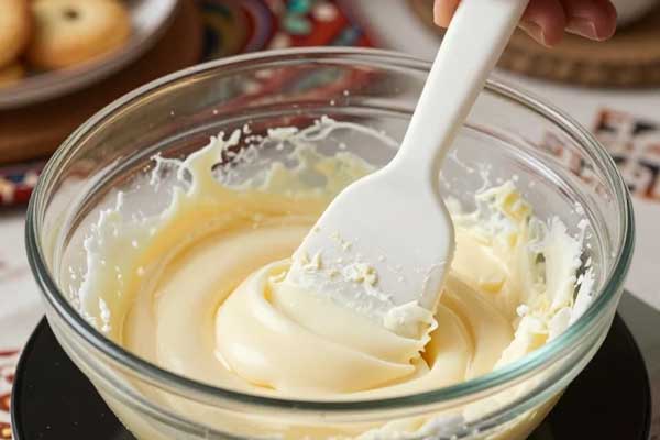بن‌ماری کردن روغن در تهیه شیرینی اتابکی