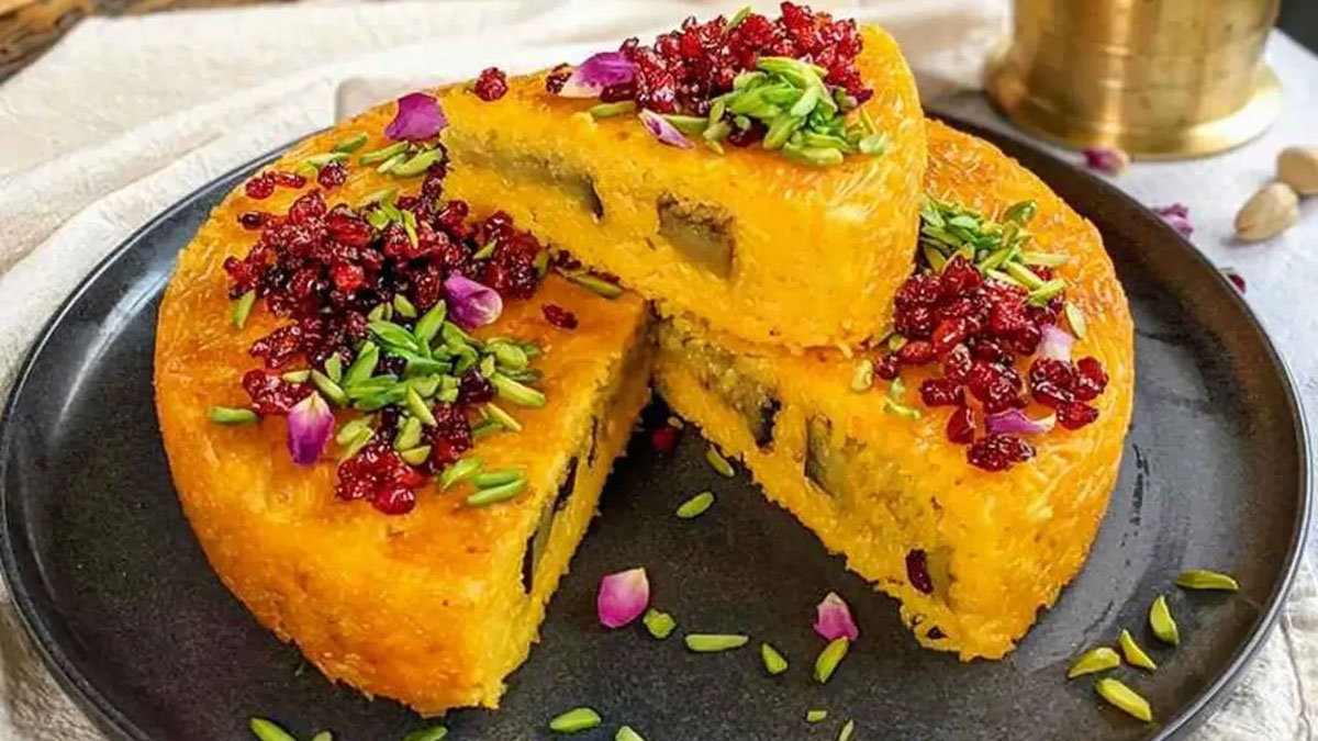 طرز تهیه ته چین مرغ و بادمجان در پلوپز
