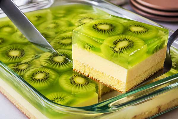 درست کردن ژله و ریختن روی پودینگ و کیک ژله‌ای
