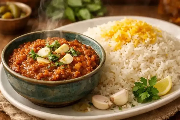 سرو میرزا قاسمی با برنج کته