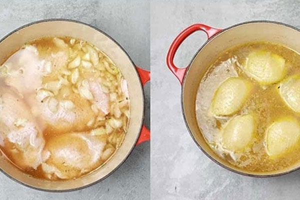 پختن مرغ با آب برای ته چین