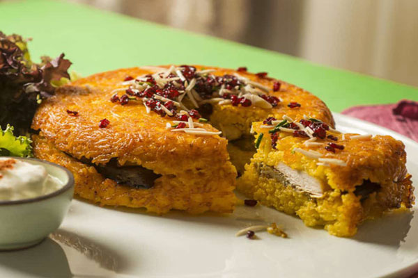 سرو ته چین مرغ برای 5 نفر با ماست 