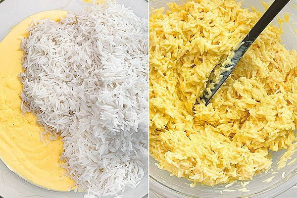 ترکیب برنج نیم پز با مایه ته چین