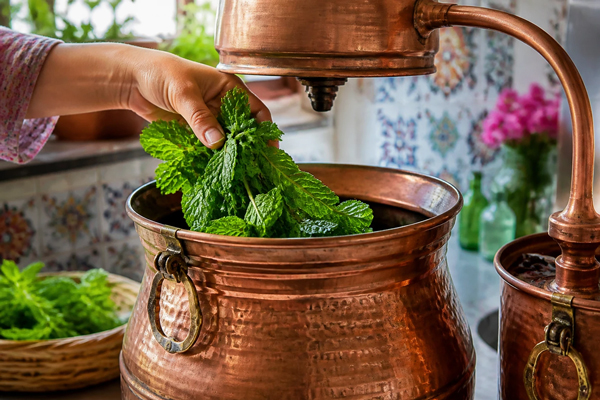 افزودن نعناع به دستگاه عرقگیری