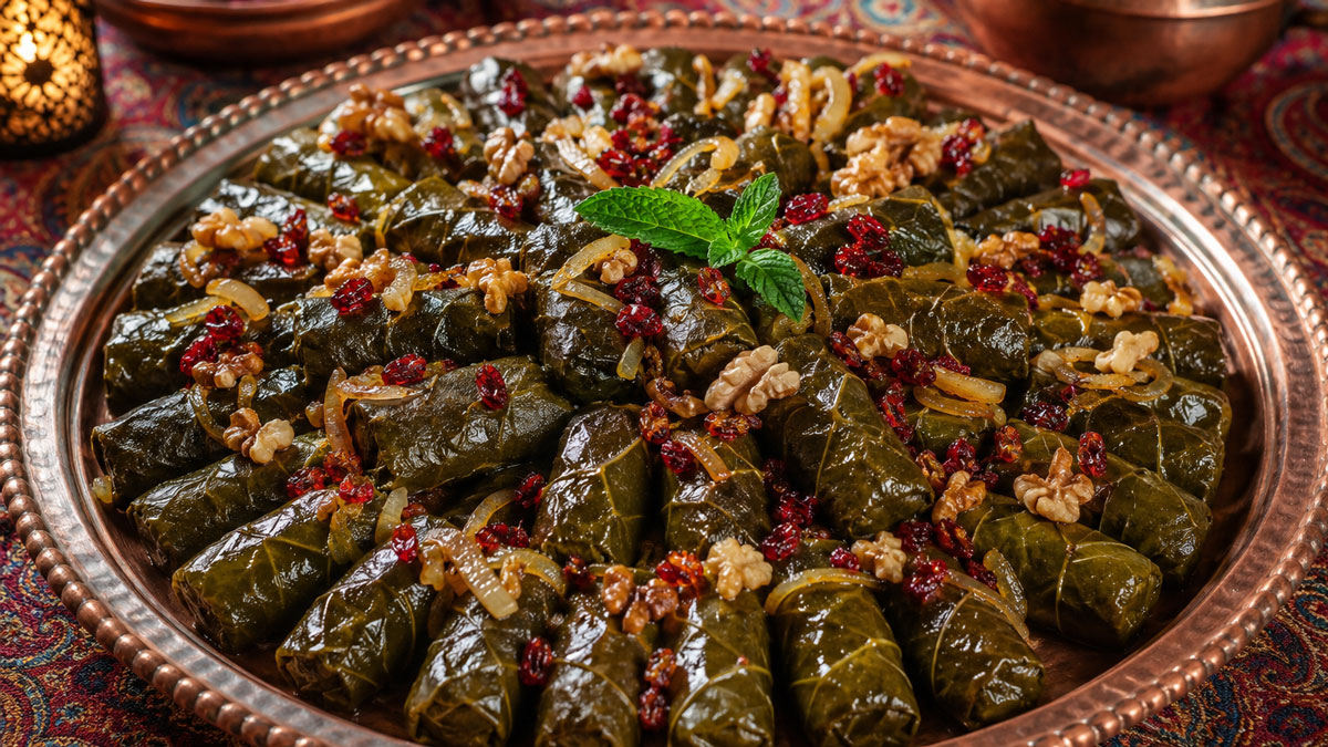 طرز تهیه دلمه برگ مو برای شش نفر