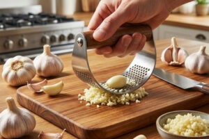له کردن سیر برای ترشی تره برای تهیه ترشی تره گیلانی