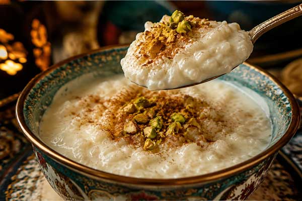 یک کاسه شیر برنج ساده بدون خامه