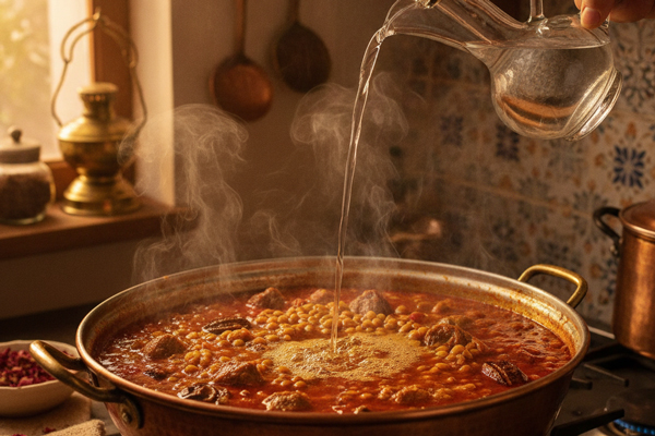 افزودن گلاب به قیمه نذری محرم
