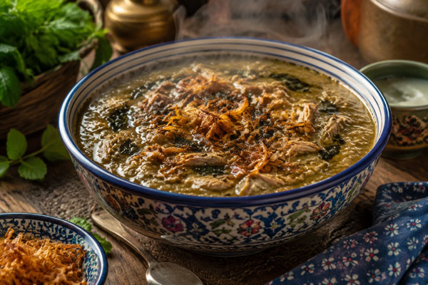 تزئین و سرو آش آبغوره شیرازی