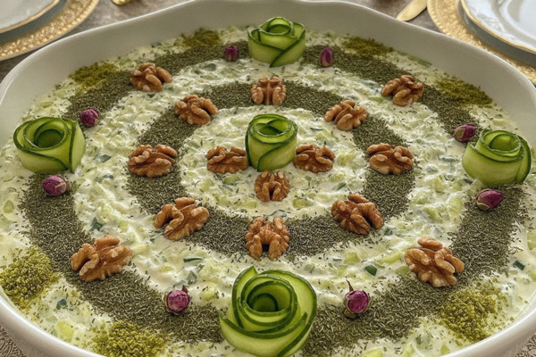 تزیین مجلسی ماست و خیار