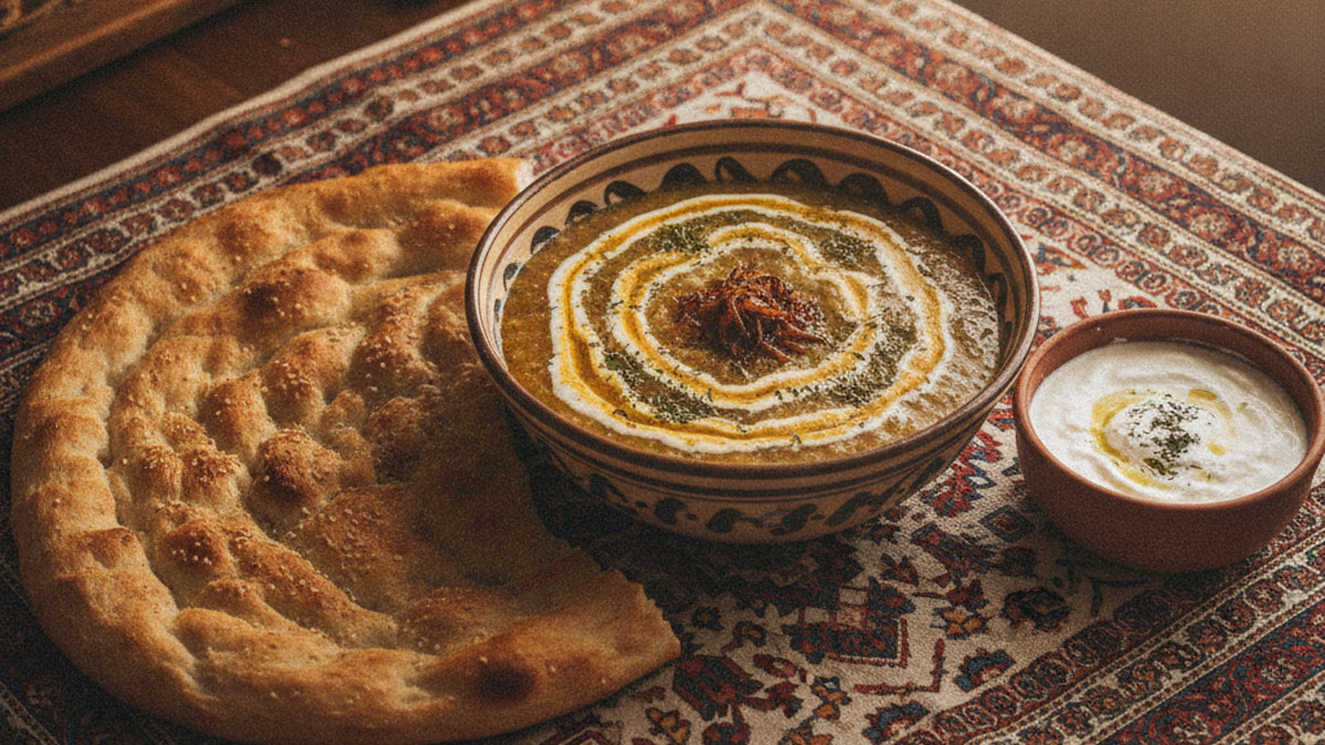طرز تهیه آش ترخینه با نخود
