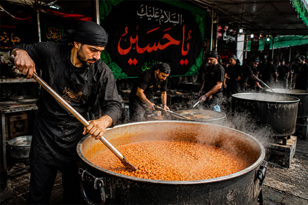 پختن نذری در دیگ برای محرم