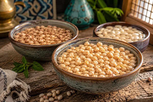 خیساندن حبوبات برای تهیه آش ترخینه لرستان