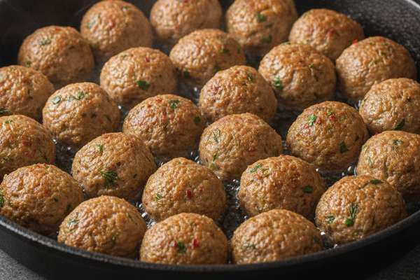 آماده‌سازی گوشت قلقلی برای تهیه آلبالو پلو