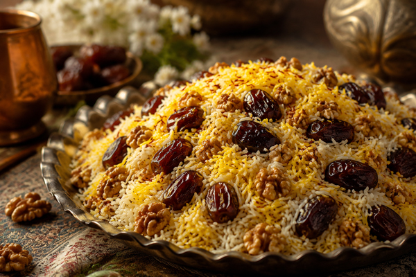 یک سینی خرما پلو