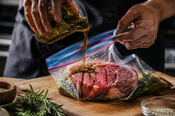 مزه‌دار کردن گوشت با مرینیت رزماری و لیمو
