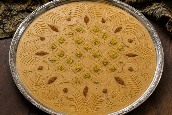 تزئین حلوا با قاشق