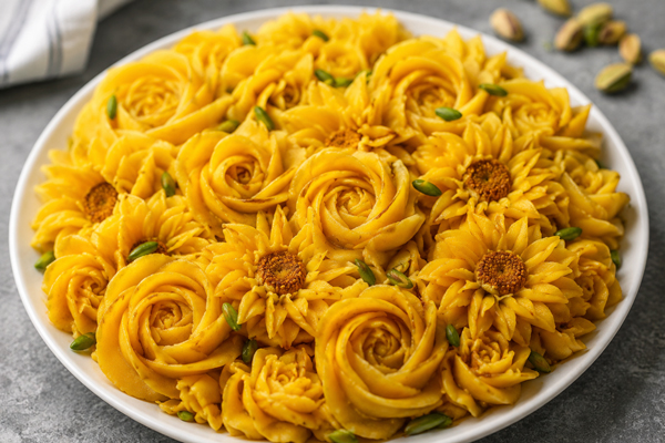 تزئین حلوا با ماسوره