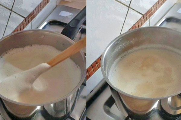پخت اولیه پوره سویا در تهیه شیر سویا با سویا خشک