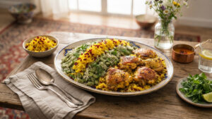 طرز تهیه باقالی پلو با مرغ