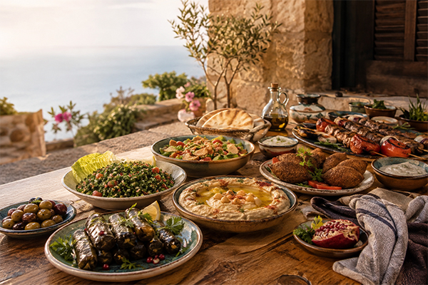 میز غذاهای لبنانی