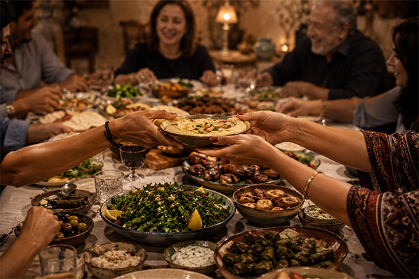 سفره غذایی لبنانی