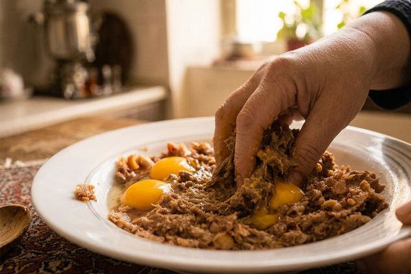 ورز دادن مایه کتلت گوشت کوبیده