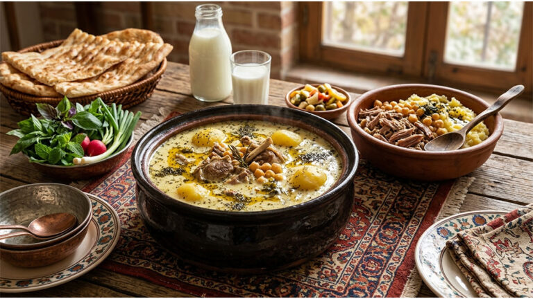 طرز تهیه آبگوشت دوغ دار