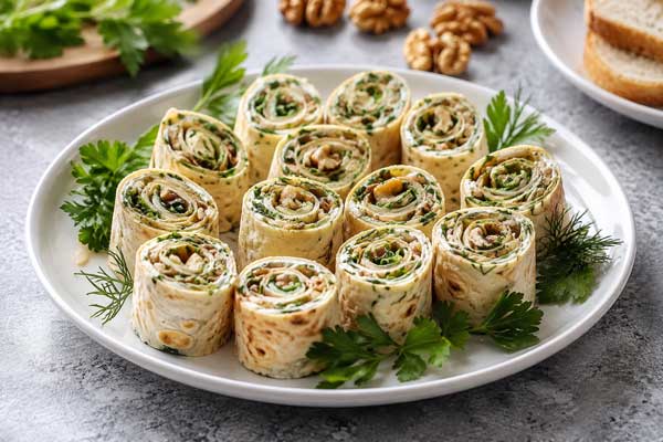 تزیین پنیر به شکل رولتی برای صبحانه