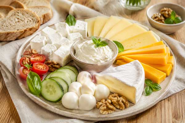 انواع پنیر صبحانه برای تزئین