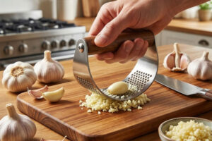 له کردن سیر برای تفت دادن