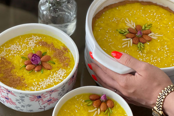 تزیین با کنجد سفید