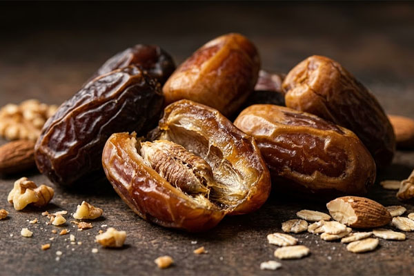 خرما در کنار گردو و بادام