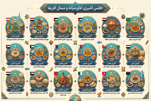 اینفوگرافیک اطلس غذای عربی